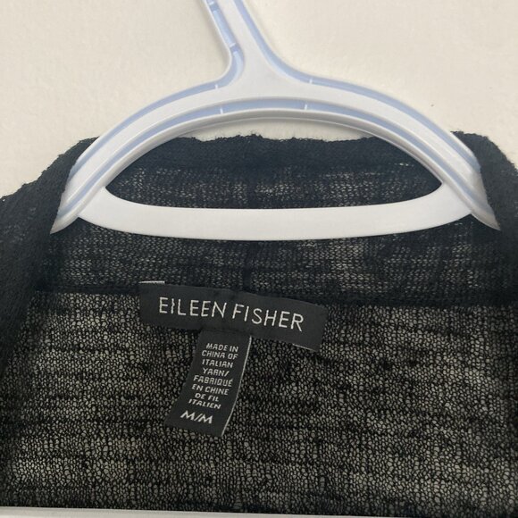 Eileen Fisher Hemp Blend Black Cardigan Bolero Size M - Picture 4 of 7